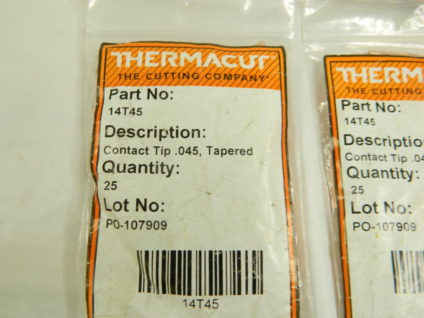 Thermacut MIG Welder Contact Tip: 0.045" Min x 0.045" Max Wire Dia Qty 100 14T45