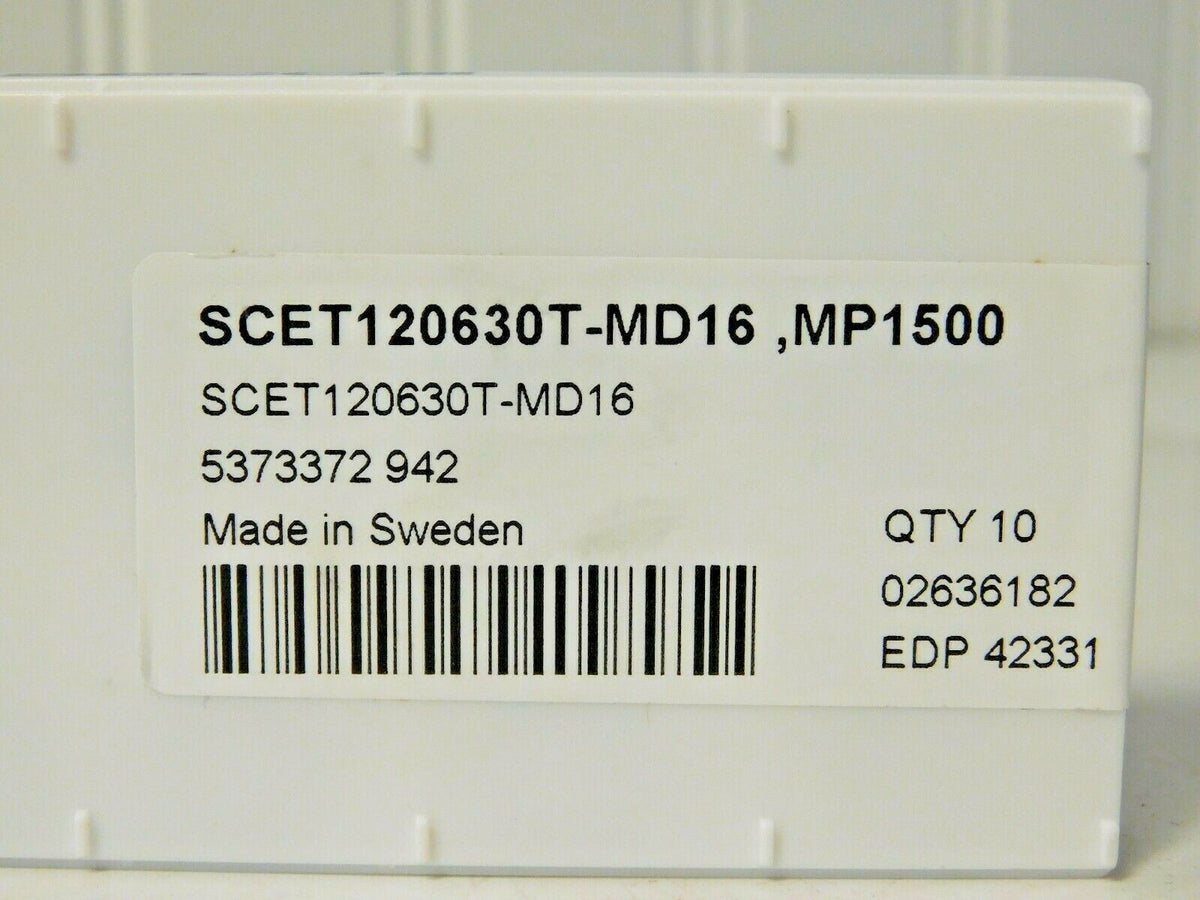 Seco Carbide Milling Inserts SCET120630T-MD16 Grade MP1500 Qty 10 42331