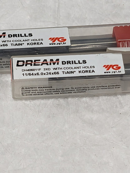 YG-1 Drill Bit 0.1700" Diam. 0.2362" Shank, 2.5984" OAL, 2 FL Qty