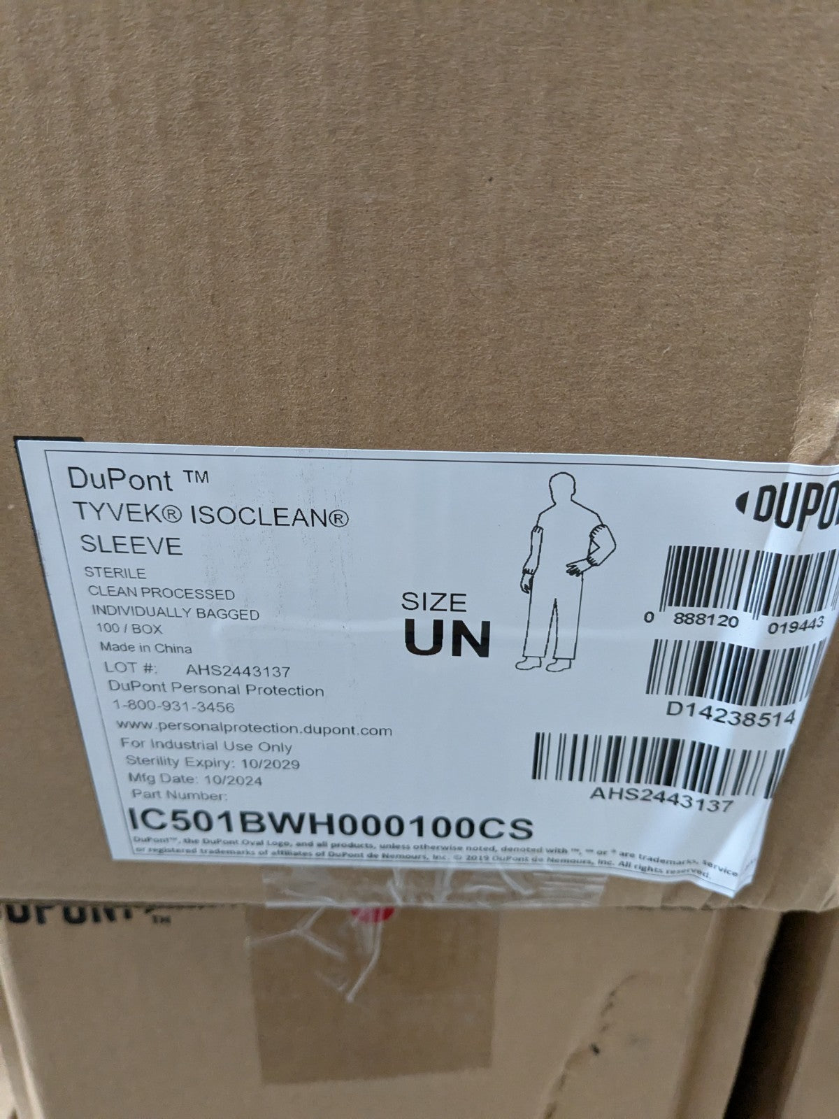 100x Pack Sealed DuPont Tyvek IsoClean 18" Sleeves 5 mil Thick w/ Sterile Certs