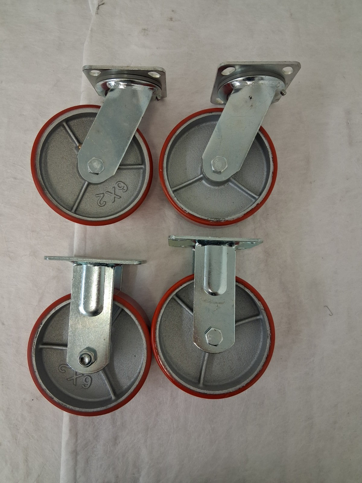 Vevor 4 Pack 6"x2" Caster Wheels 2 Rigid and Swivel Casters W/ Side Brake