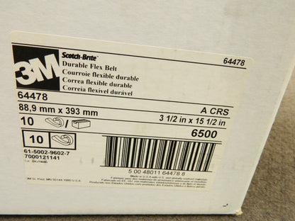 3M Abrasive Belt: 3-1/2 Wide, 15-1/2 Long, Aluminum Oxide Qty 8 7000121141