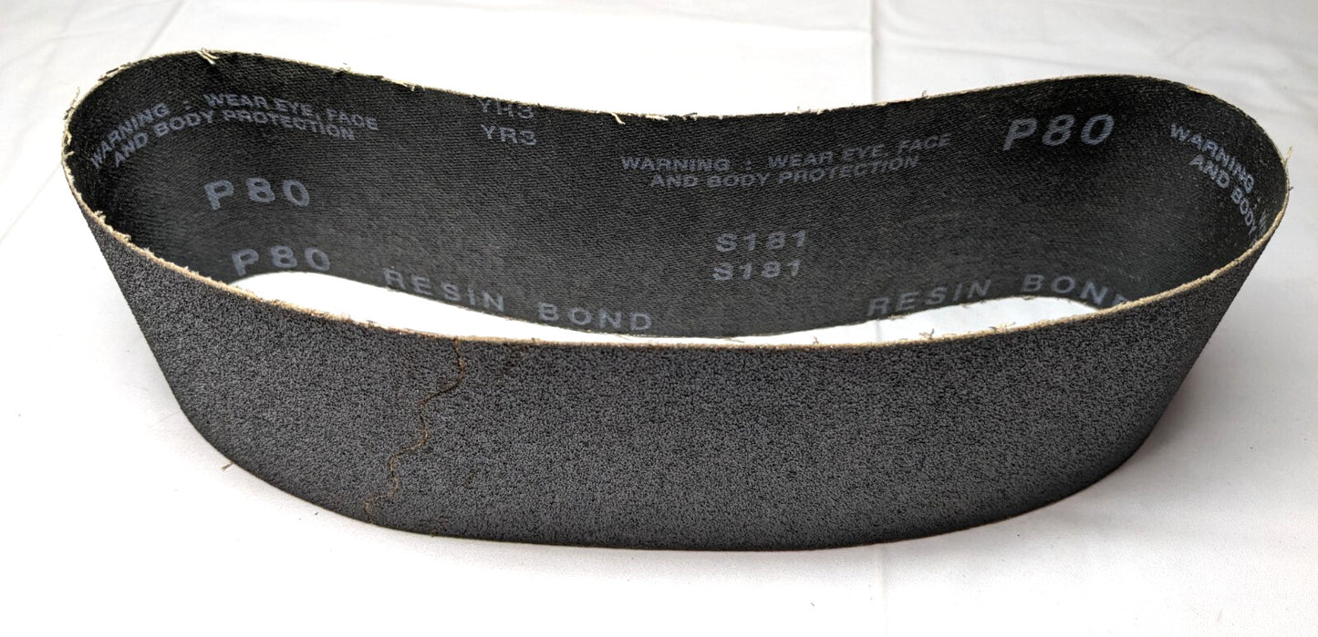 Abrasive Sanding Belt  3"Wide  24"OAL  80Grit  Silicon Carbide  *QTY 9
