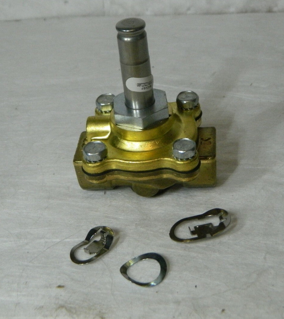 Parker 1/2" Port Brass Two-Way Piloted Diaphragm Solenoid Valve 08F22C2140A USED