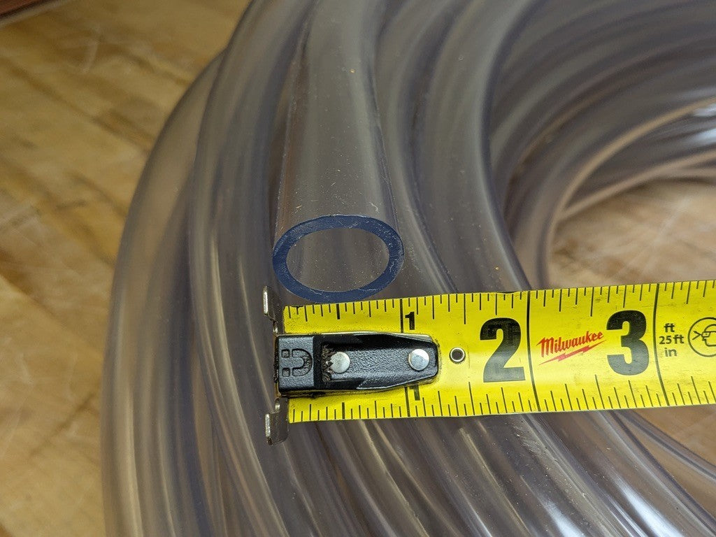 Clear Vinyl Tubing 100 Ft. x 3/4 In. ID 35 PSI Max. SOF-053-7