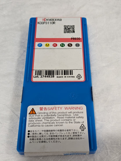 KYOCERA Grooving Insert: KCGP 3110 PR930, Solid Carbide Qty 7 8850371