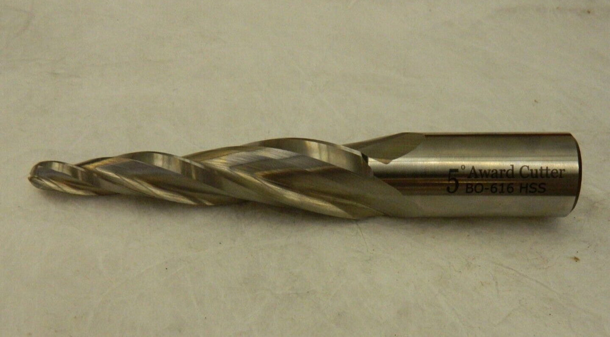 5° per Side 3/8 3 FL HSS Steel Tapered Ball End Mill BO-616