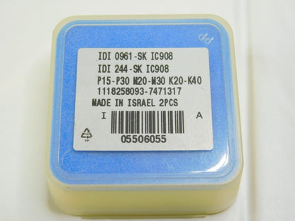Iscar CHAMDRILL Carbide Drill Heads IDI 0961-SK IC908 QTY 2 Pcs 05506055