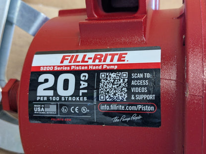 Fill Rite Manual Piston Hand Pump w/ 8 Ft. Hose 3/4 In. Outlet FR152
