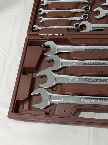 Paramount Reversible Combination Wrench Set: 13 Pc, 1 to 9/16" PAR-13PCBTRSET