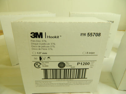 3M 5 Diam, 1,200 Grit, Aluminum Oxide Hook & Loop Disc Qty 250 7000045401