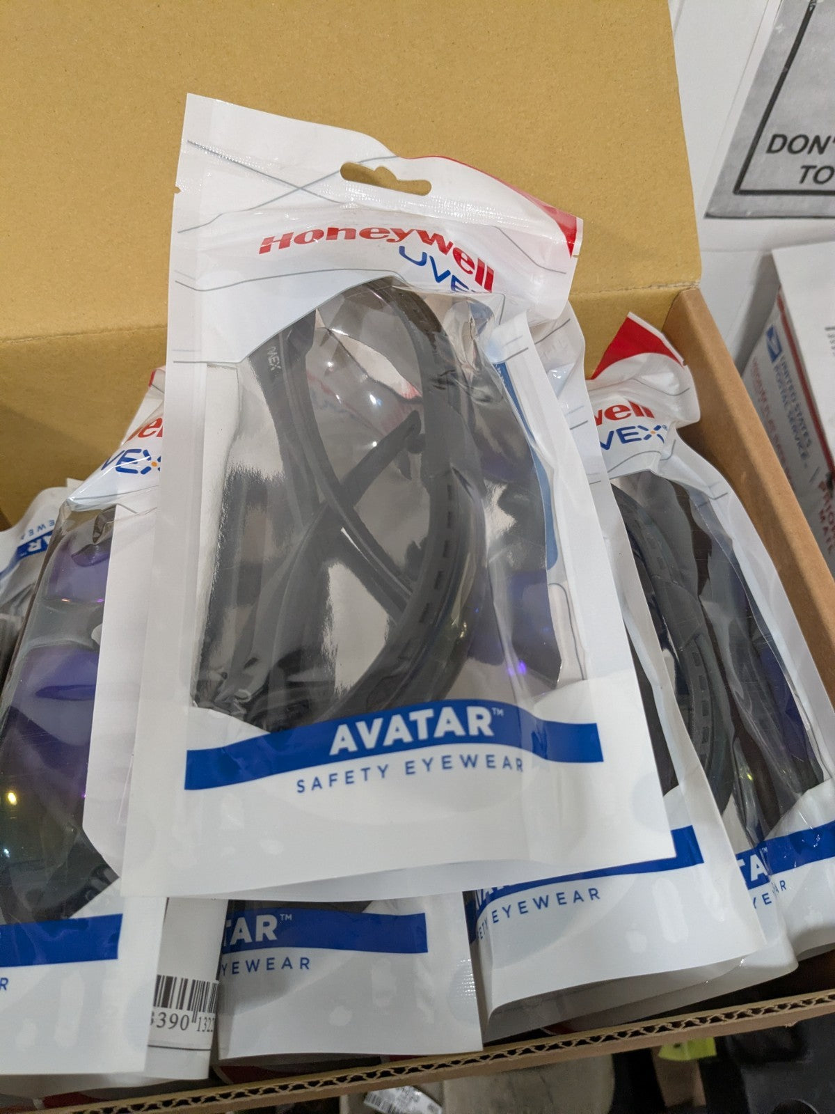 Uvex Avatar Safety Glasses, Black Frame, Blue Mirror Lens Box of 10 S2853