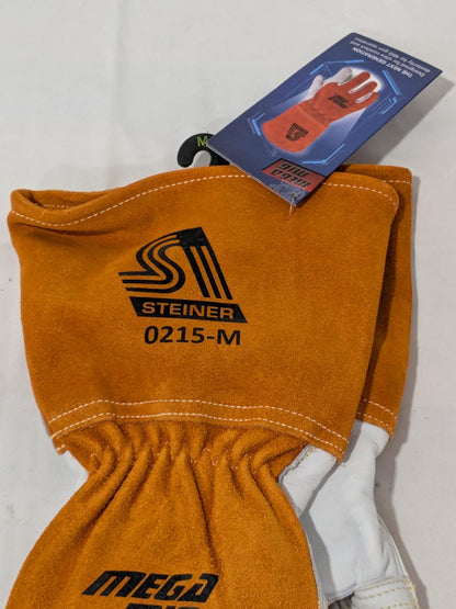 STEINER Welding Gloves: Size Medium, Goatskin Leather 0215-M