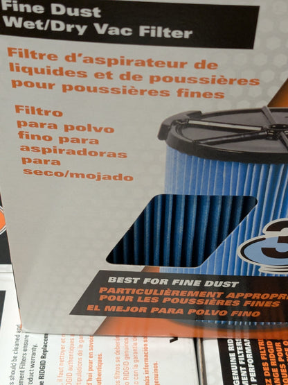 (6) RIDGID VF5000 5-20 Gal Wet Dry Vacs 3-Layer Fine Dust Cartridge Filter 72952