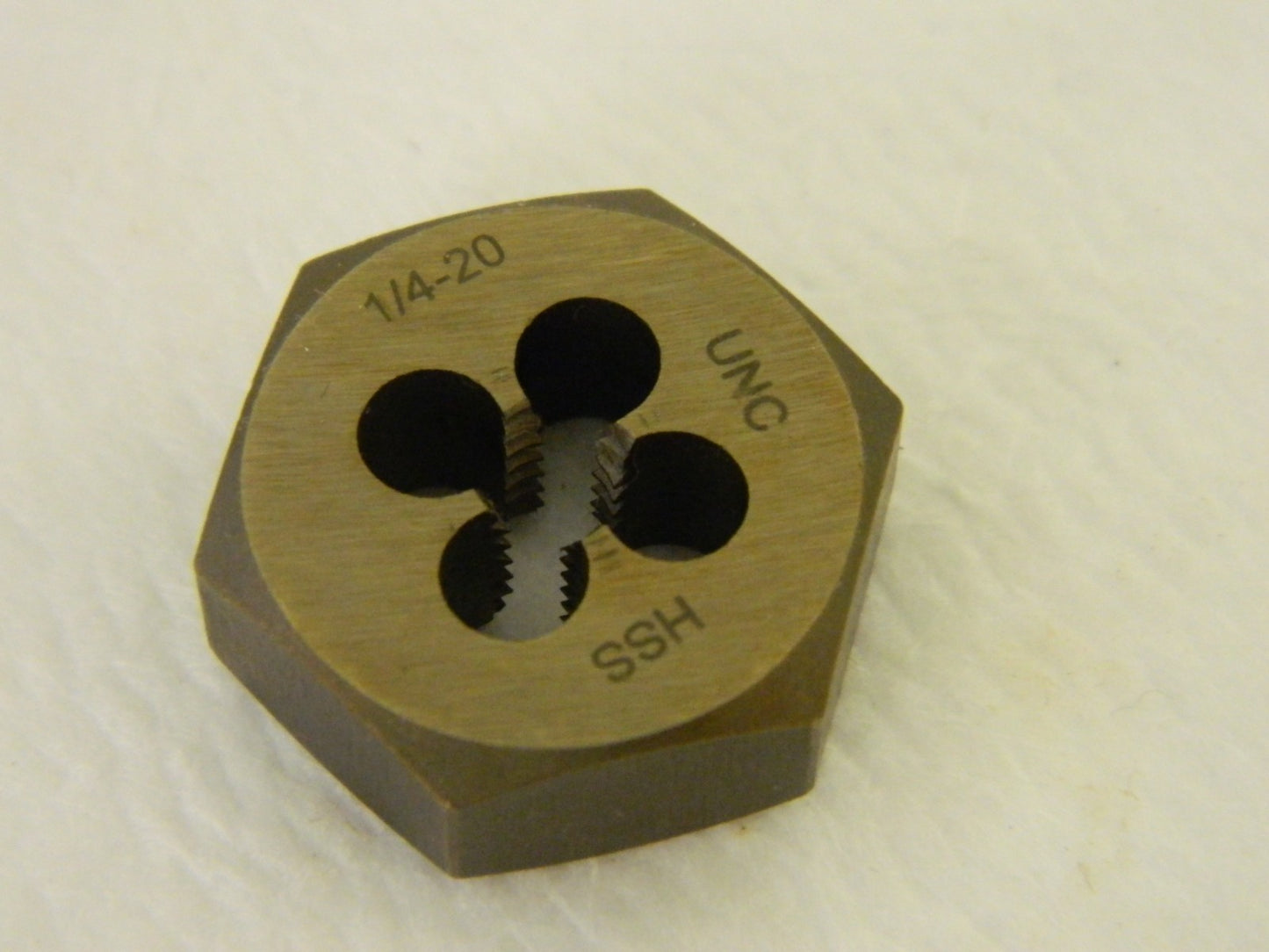 Viking Drill &amp; Tool Hex Rethreading Die 1/4-20 UNC 19/32" Hex HSS 61060
