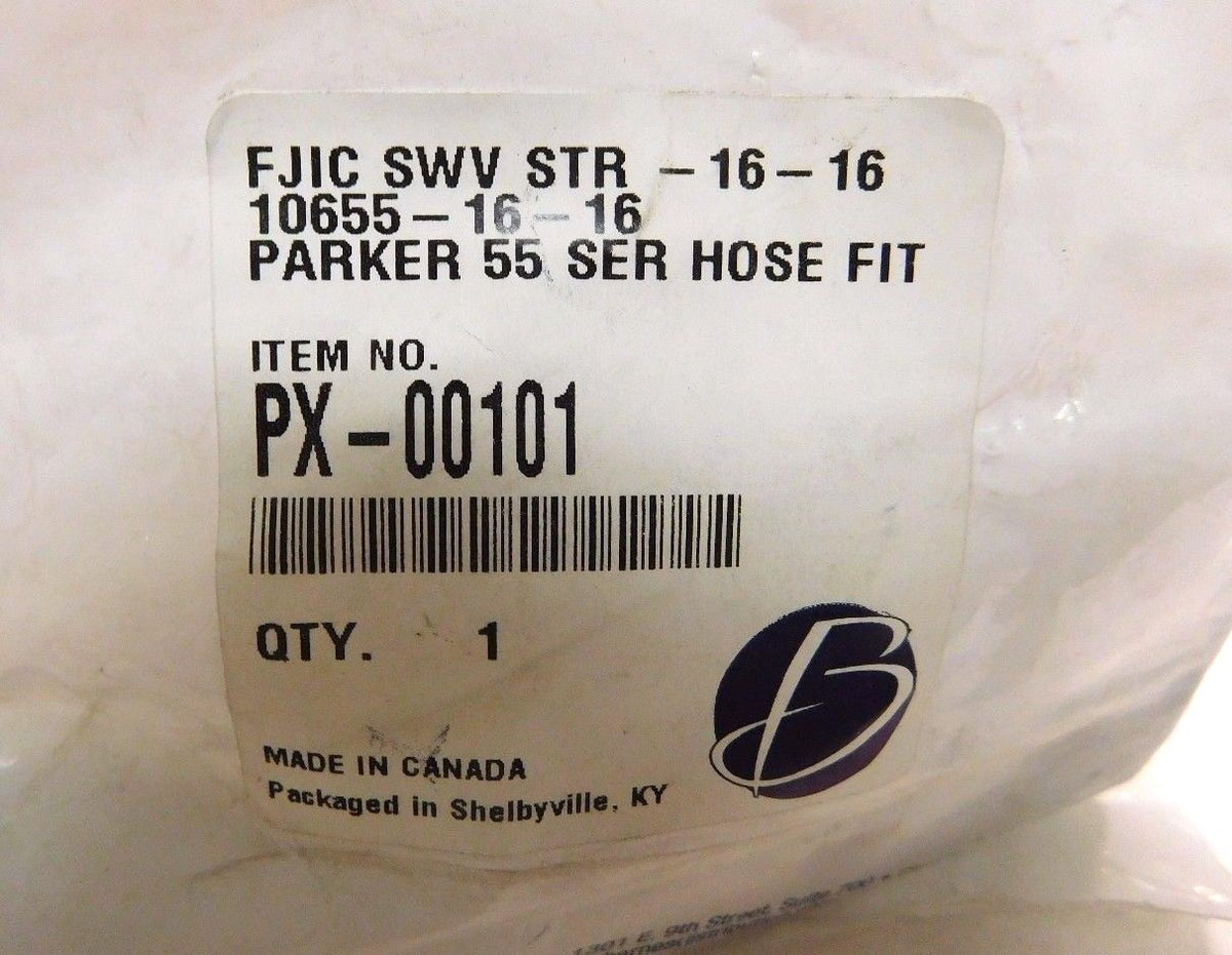 Parker Parflex 55 Series Crimp Fitting Female JIC 37º Swivel 1" Hose ID PX-