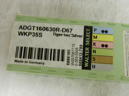 Walter-Valenite  Grade WKP35S Carbide Milling Insert QTY 10 5886160