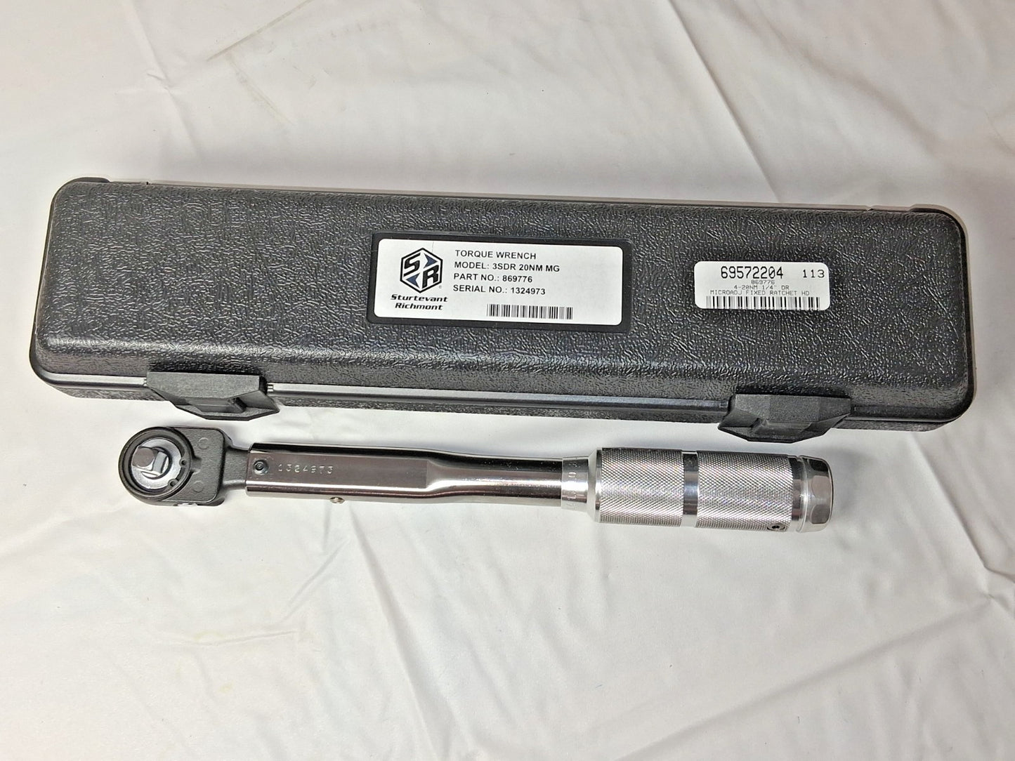 Sturtevant Richmont Micrometer Torque Wrench 3/8 in Drive Newton Meter 869776