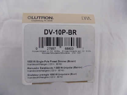 LUTRON DV-10P-BR DIVA DIMMER SWITCH W/ NIGHT LITE  BROWN