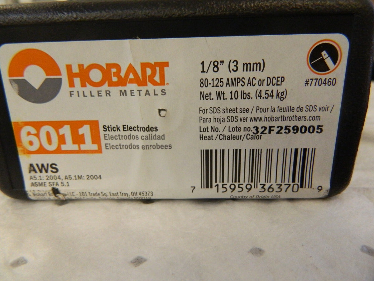 HOBART WELDING Stick Welding Electrode: 1/8 Dia, 14 Long 10LB 770460