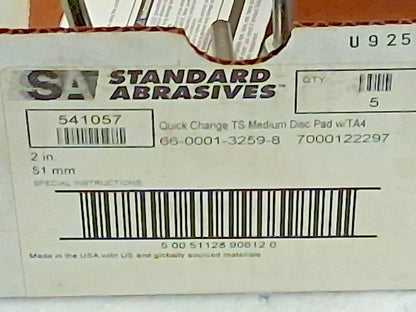 Standard Abrasives Disc Backing Pads QTY5 2" Dia Quick Change Type S 700012