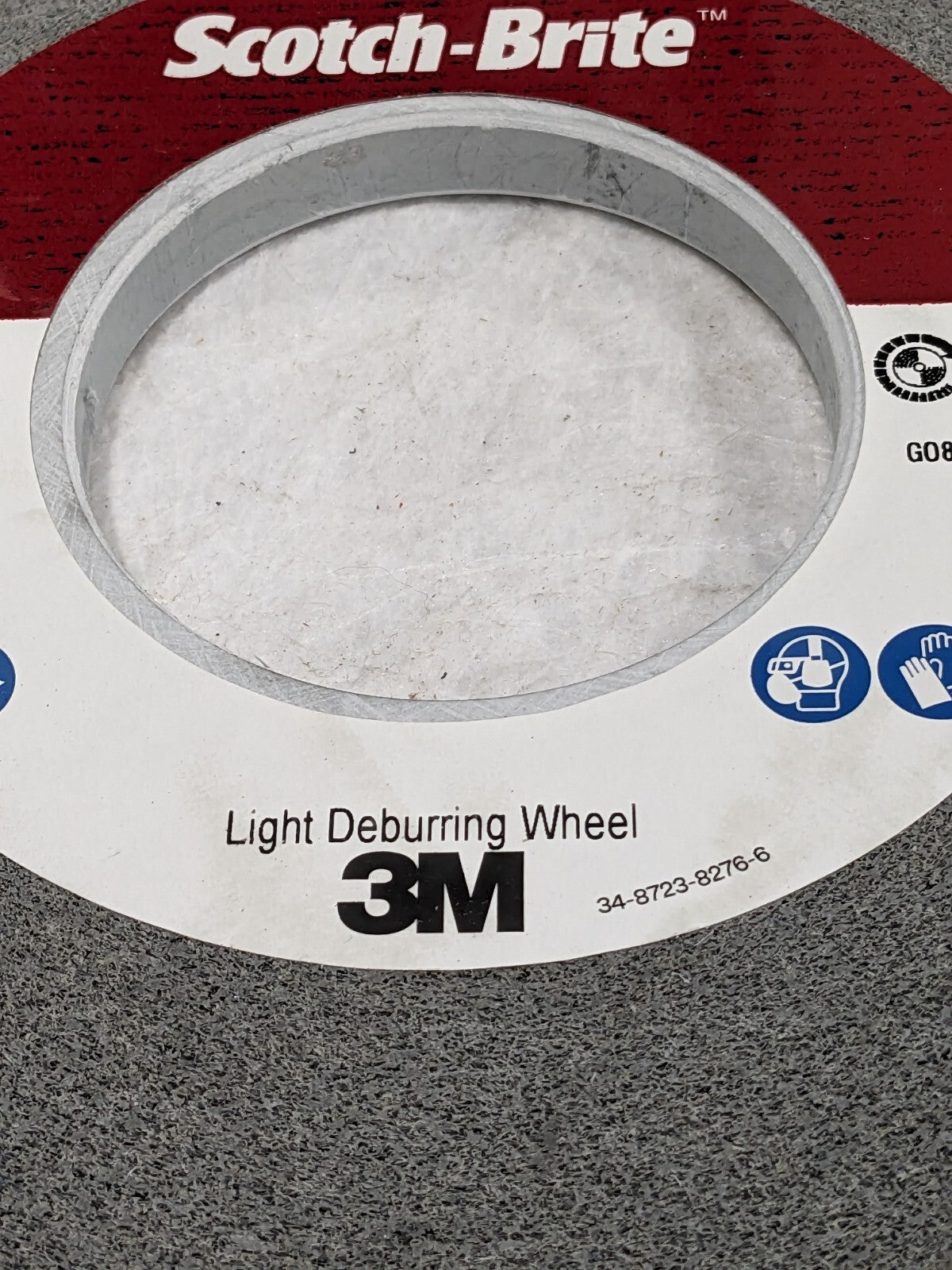 3M Deburring Wheel: 8" Dia, 1/2" Face Width, 3" Hole, Density 8 7000000732