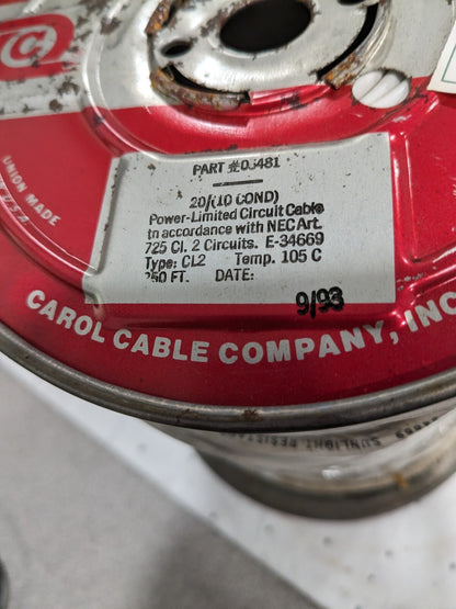Carol Cable Co. White General Wire 105C, 20 AWG, Approx. 250' 05481