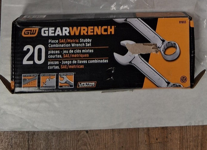 Gearwrench 10-19mm Combination Wrench Set MISSING 2 Pieces 81903