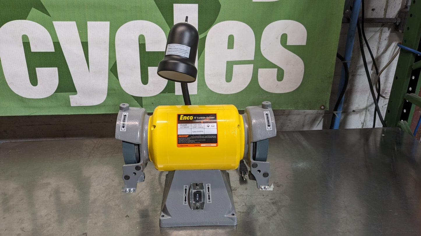 ENCO Bench Carbide Grinder 6 Wheel Dia 1-1/4 Arbor 120v TG-6L