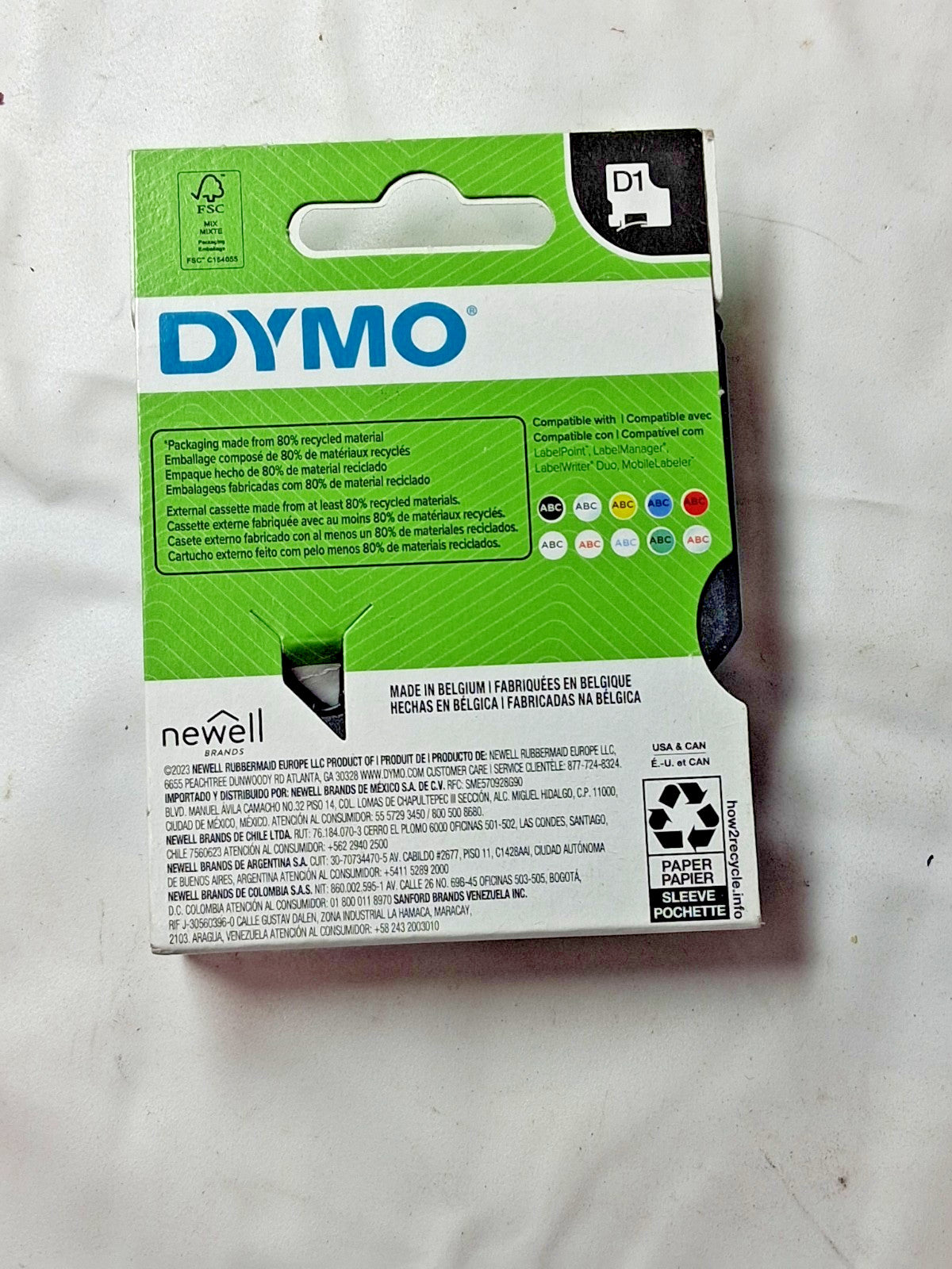 Dymo 23' Black Label Tape 5PK 45010