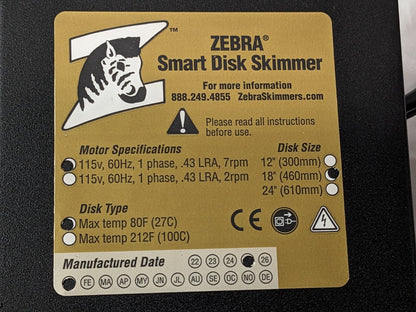 Zebra Skimmers 18" Smart Disk Skimmer 115V 7rpm GS4H460