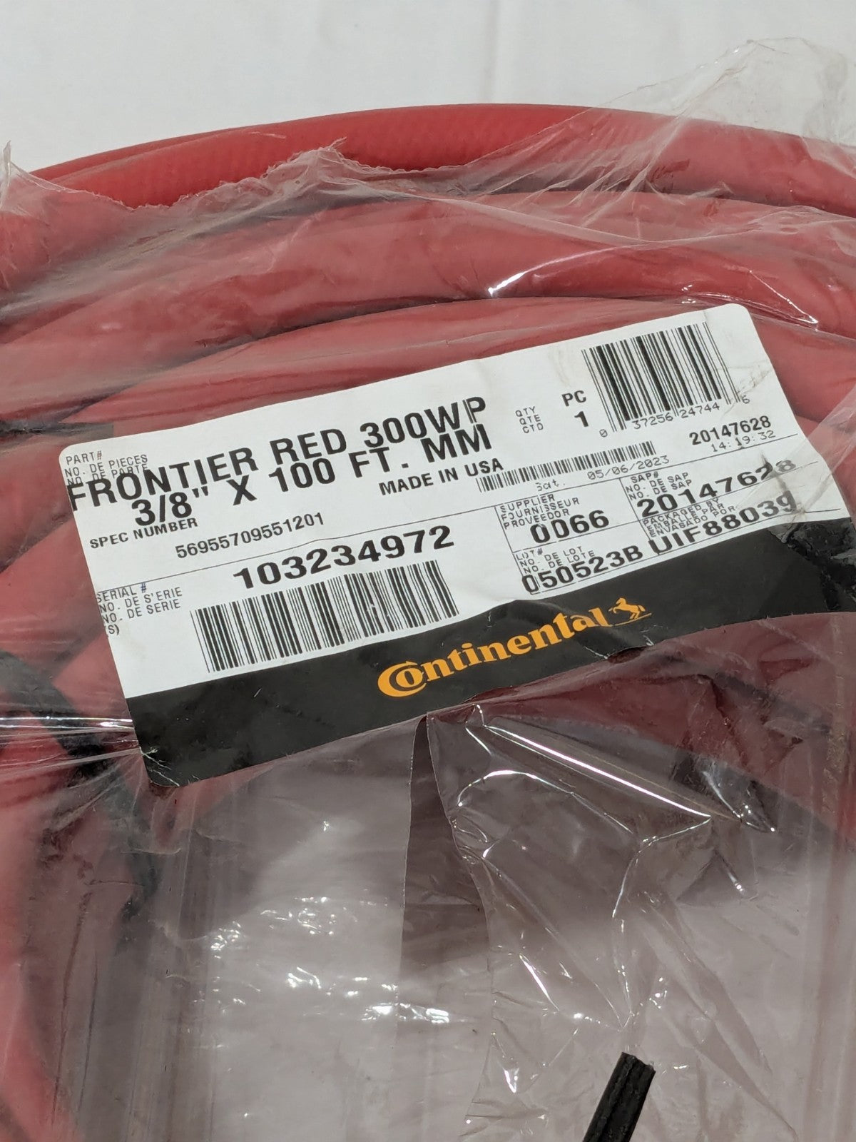 Continental Multipurpose Air Hose: 3/8" ID, 100', MNPT x MNPT, 1/4" 20147628