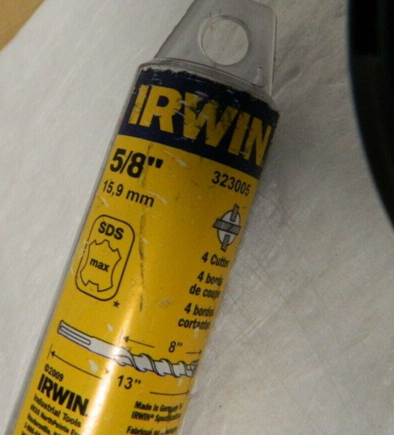 Irwin 5/8" Diam, SDS-Max Shank, Carbide-Tipped Rotary & Hammer Drill Bit 323005