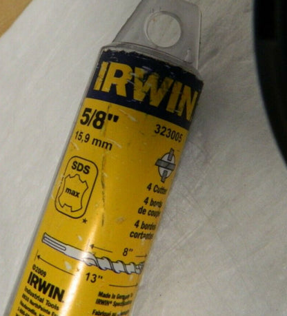 Irwin 5/8" Diam, SDS-Max Shank, Carbide-Tipped Rotary & Hammer Drill Bit 323005