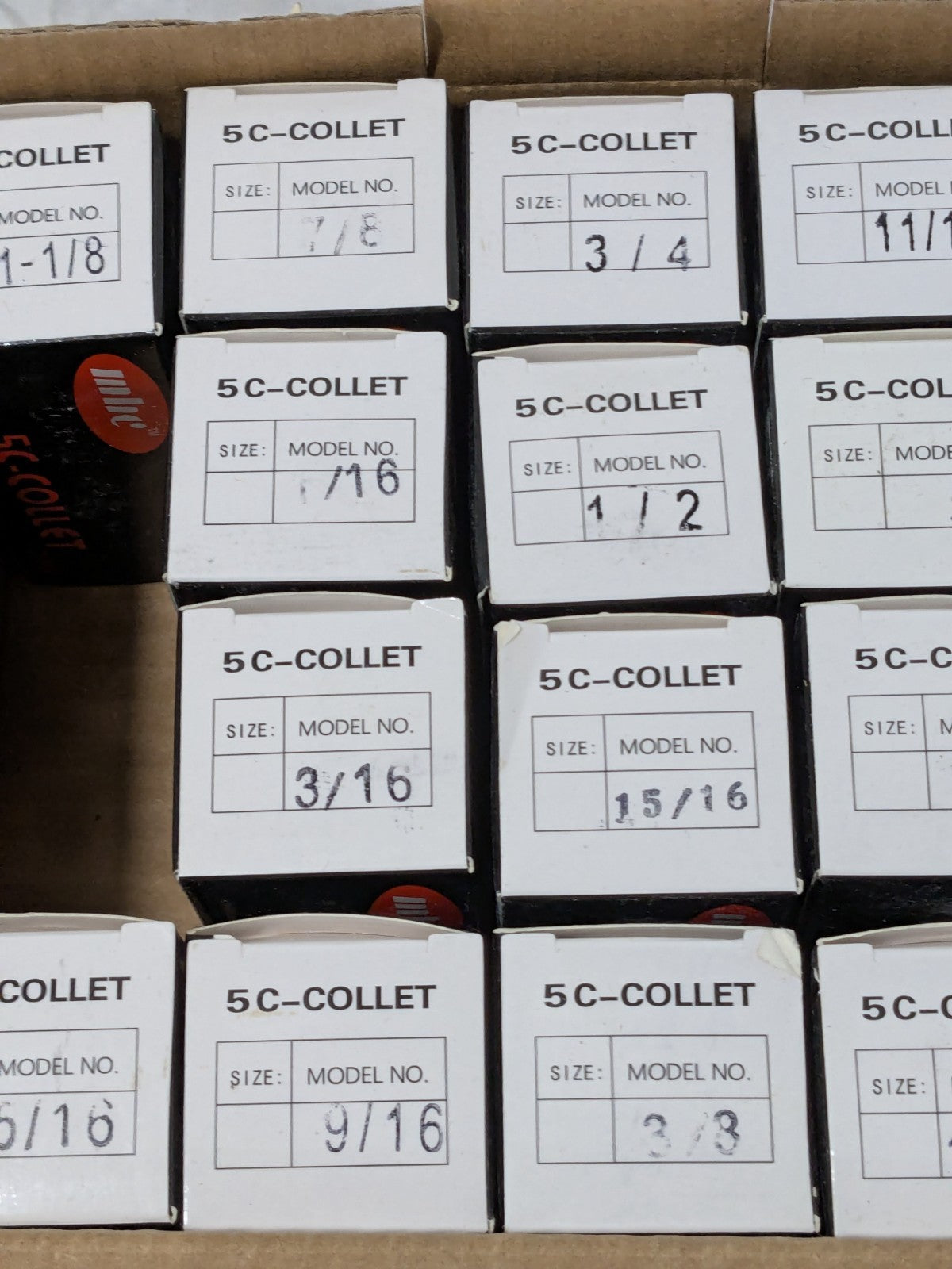 5C Collet Set With Tray: 18 Pc, 1/16 to 1-1/8" Capacity 230-8018