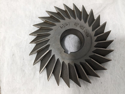 Double Angle Milling Cutter: 45 °, 4 Cut Dia HSS 328-4435