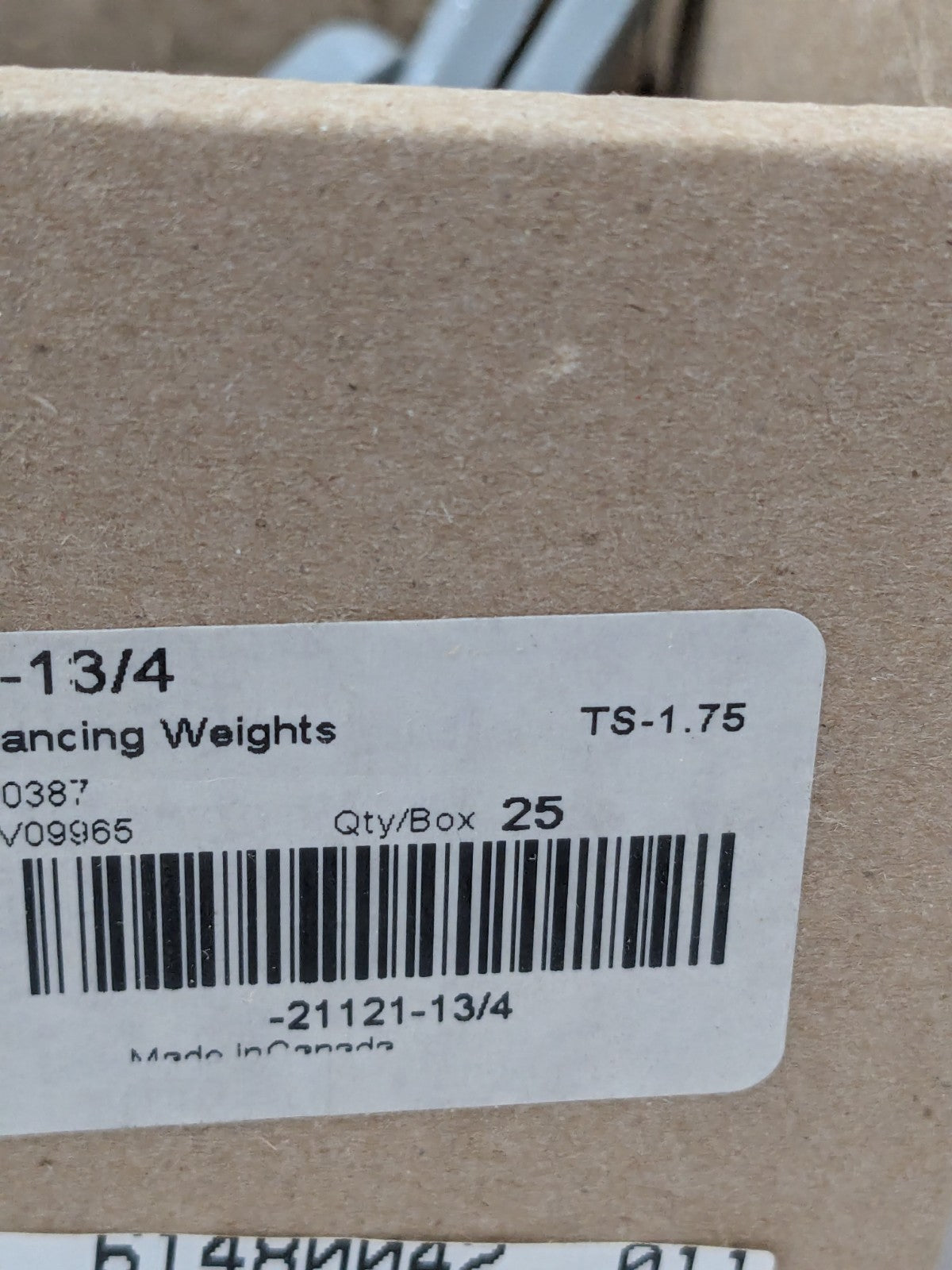 Plombco Wheel Weight: 1.75 oz, TNS Series Box of 25 TS-1.75
