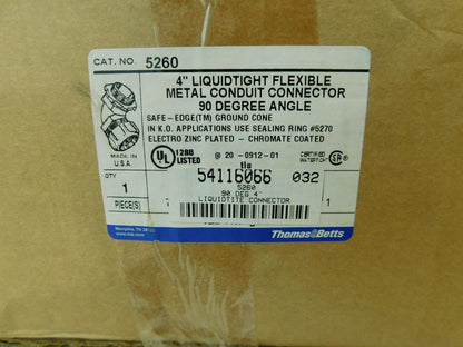 Thomas &amp; Betts Liquidtight Conduit Connector 4" Trade 5260