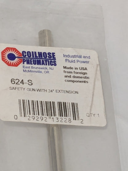 COILHOSE PNEUMATICS 24" Air Blow Gun: Safety Extension Tube, Thumb Lever 624-S