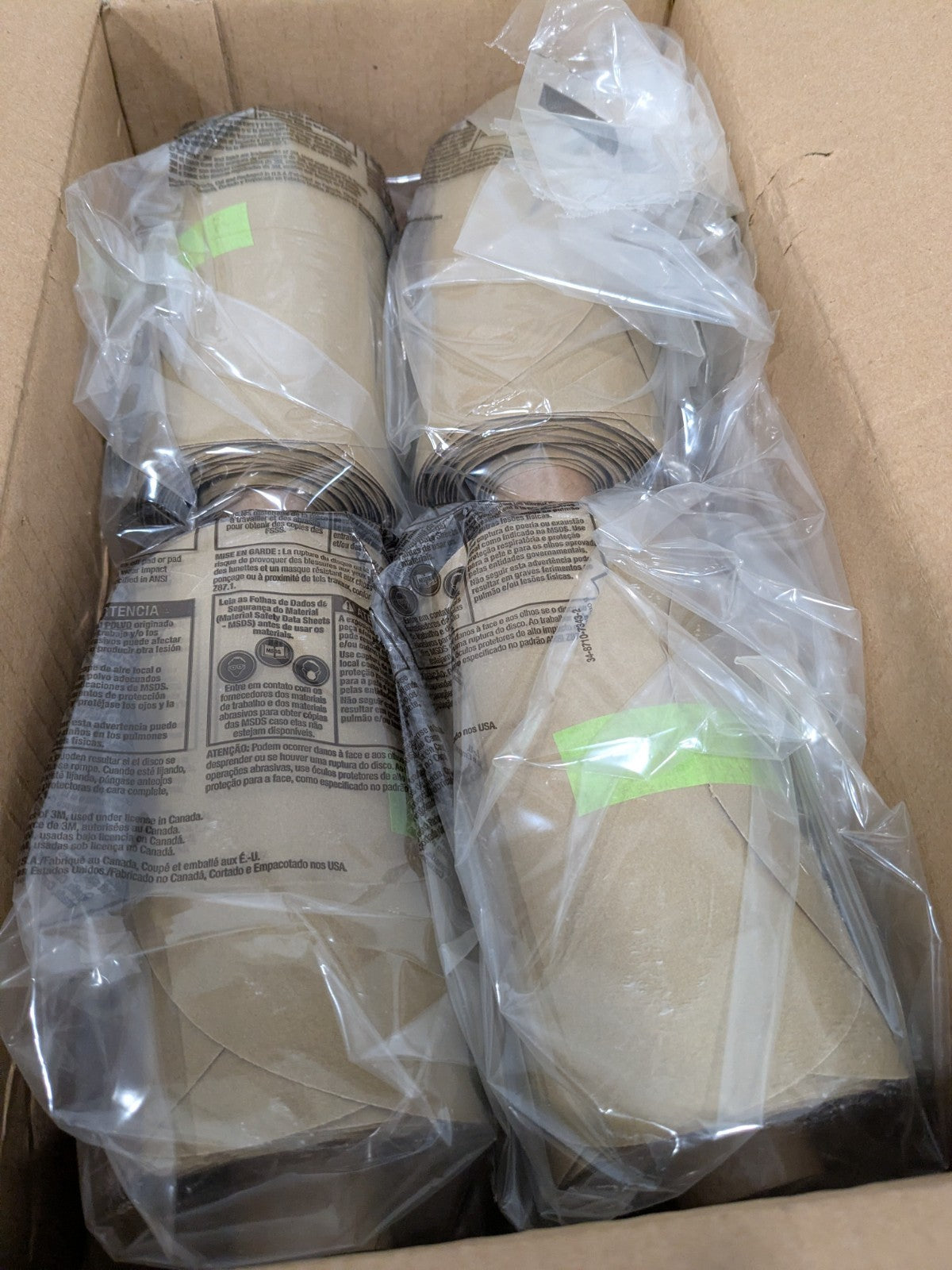 3M 5" Dia PSA Disc Roll: 320 Grit, Aluminum Oxide Qty 4 Rolls 7000028230