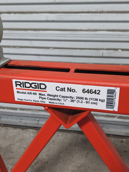 Ridgid Pipe Stand w/ Adjustable Steel Roller Heads 1/4" to 36" Capacit