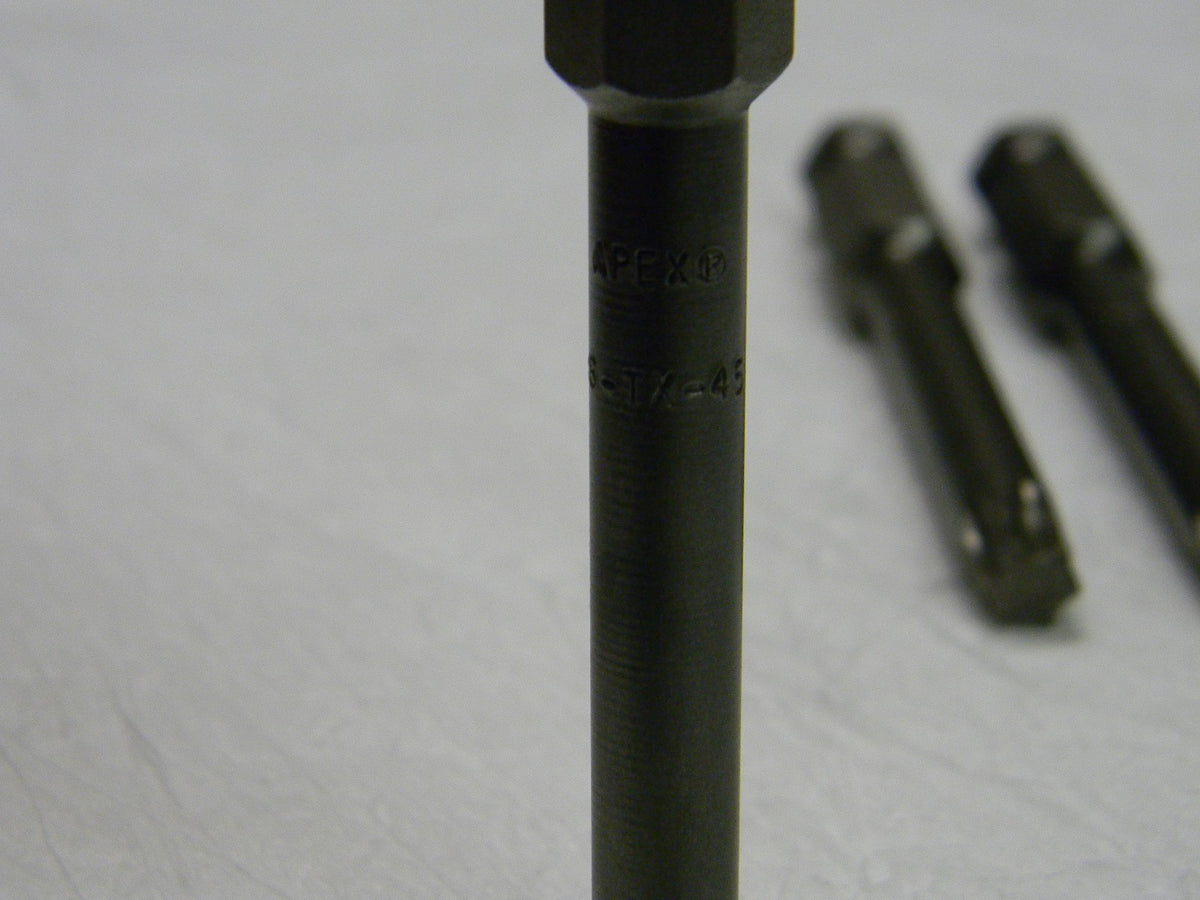 Apex Drive T45 Torx 7/16" Screwdriver Bit 3-1/2" OAL Power Bit QTY 6 5