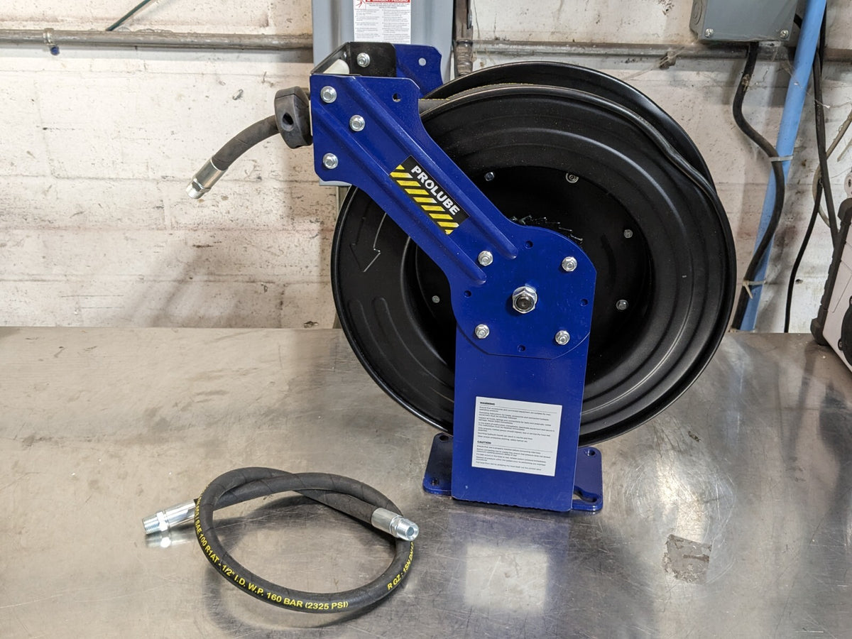 Pro Lube Spring Retractable Hose Reel 50 Ft. x 1/2 In. 2000 PSI Max.