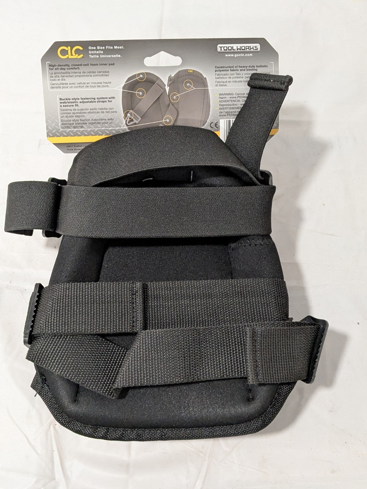 CLC 1 Pair Knee Pads: 2 Strap, Polyester Cap, Buckle Closure, Universa 342