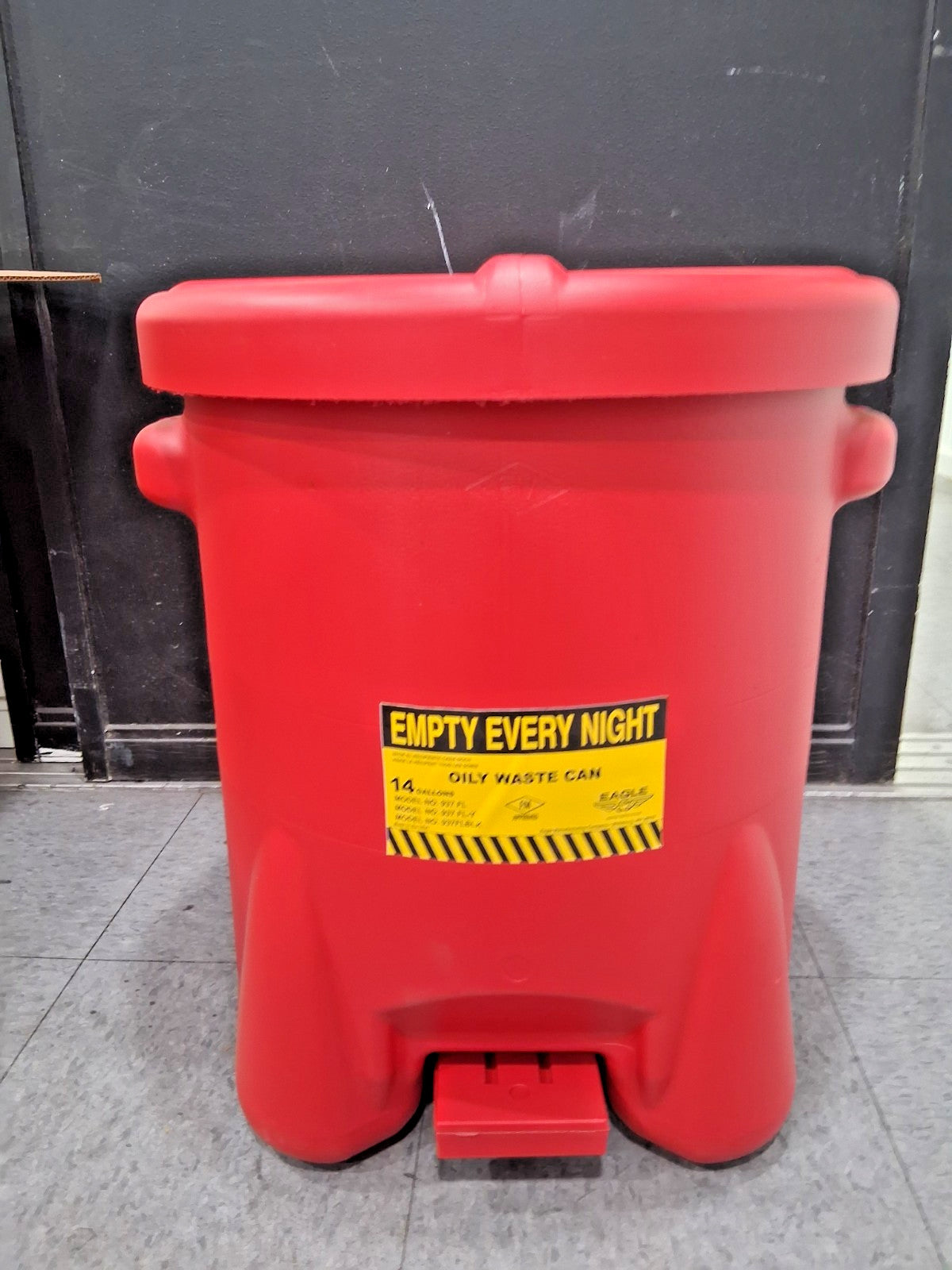 Eagle Polyethylene Oily Waste Can 14 Gal Capacity 937FL