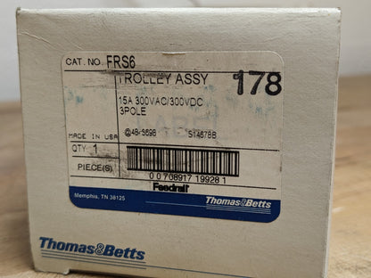 Thomas and Betts FRS6 Trolley Assembly 15 Amp 300 VAC 3-Pole