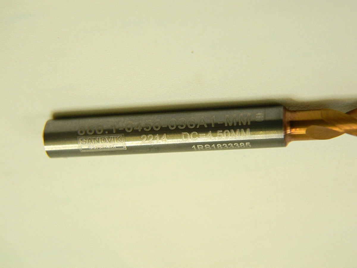 SANDVIK COROMANT Carbide Jobber Length Drill Bit 860.1-0450-036A1-MM2214 6422965