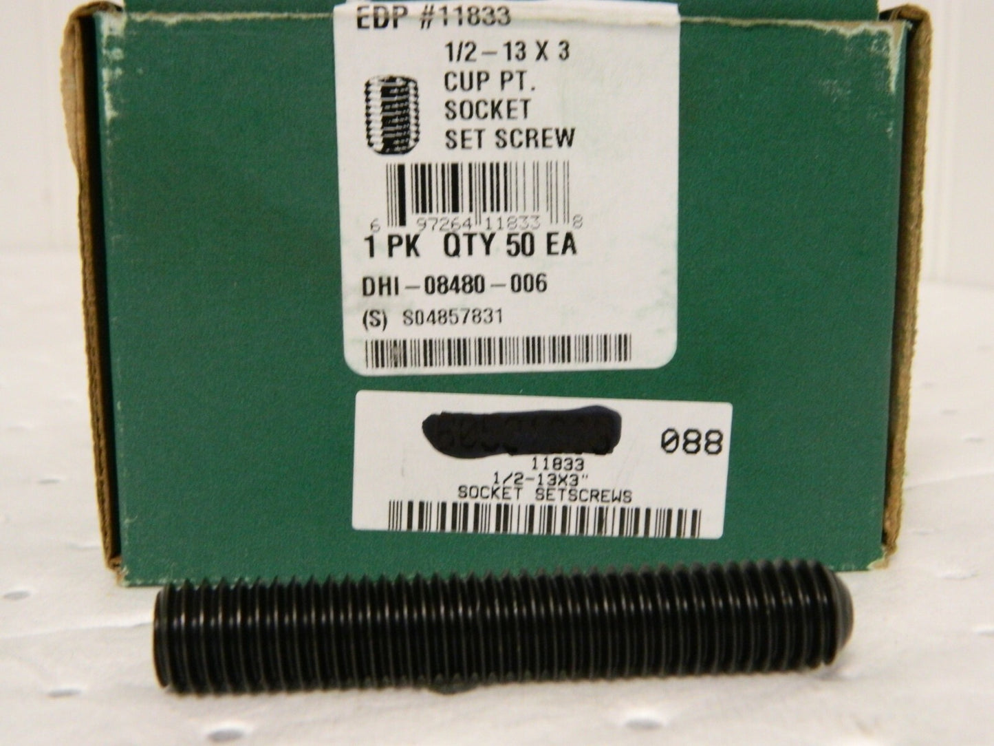 Cup Point Set Screw 1/2-13 UNC, 3" Length Under Head QTY 50 11833