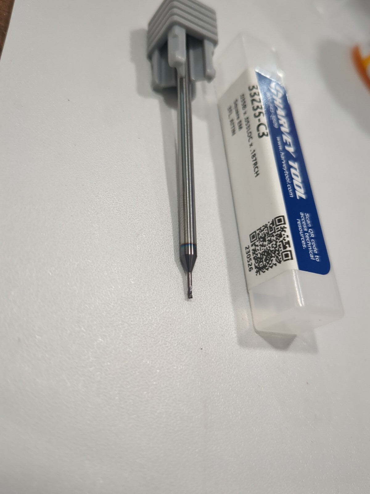 HARVEY TOOL Square End Mill: 0.90 mm Dia 3 Fl Solid Carbide 33235-C3