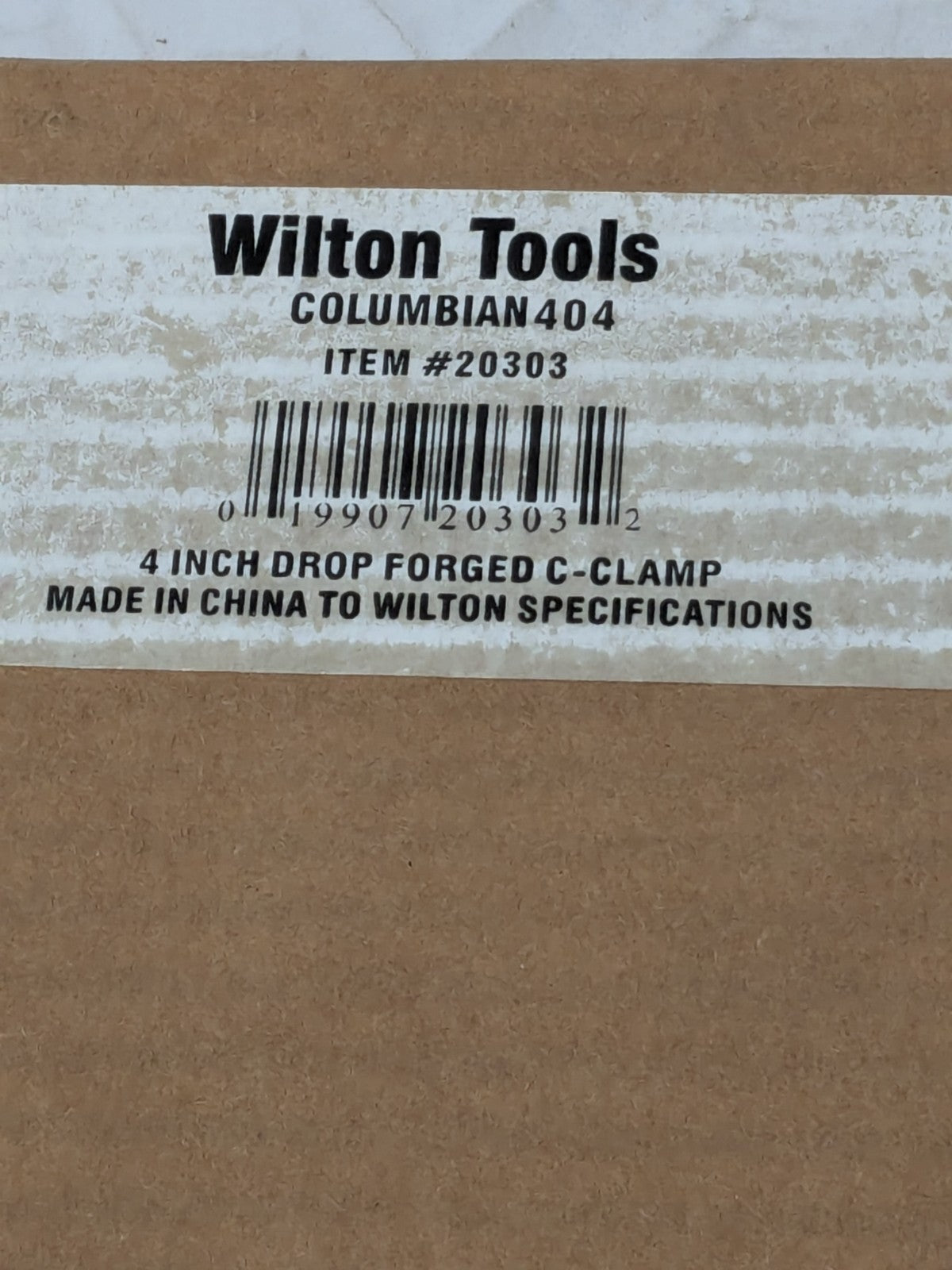 Wilton C-Clamp: 4" Max Opening, 2-3/4" Throat Depth, Regular-Duty 20303